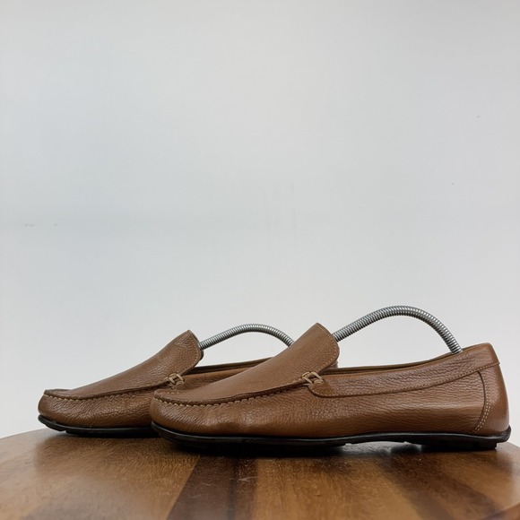 New Mens Nordstrom Rack Lancer Brown Leather Casual Driver Loafers Size‎ 10 NWOB